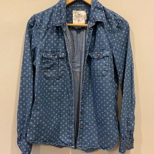 Patterned Denim Button Down